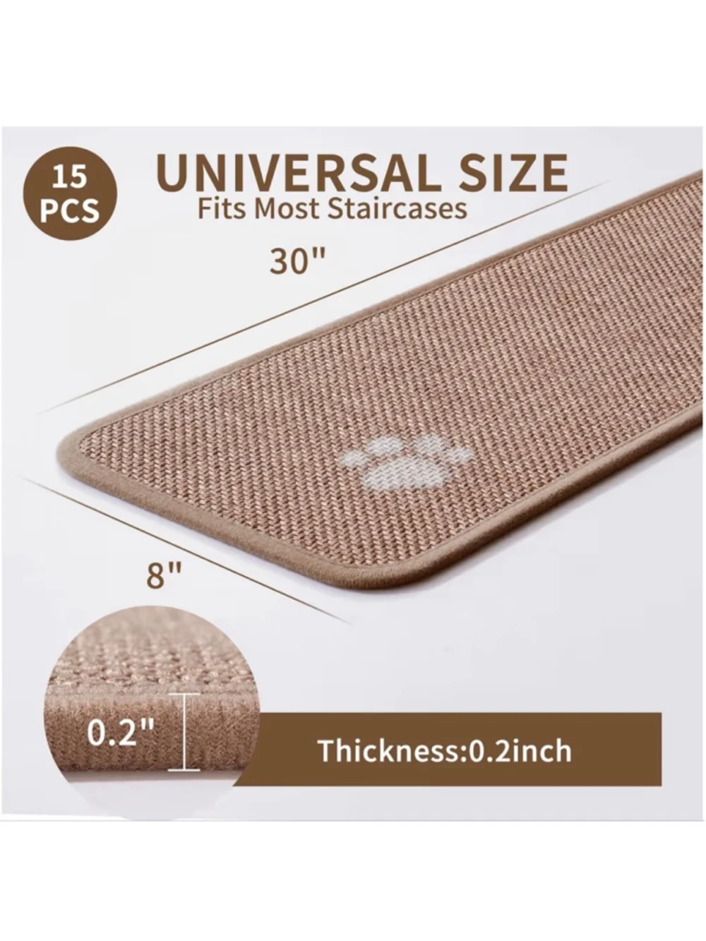 NEW Stair Treads Non Slip Indoor 15PCS Rubber Backing Stair Runner Rugs